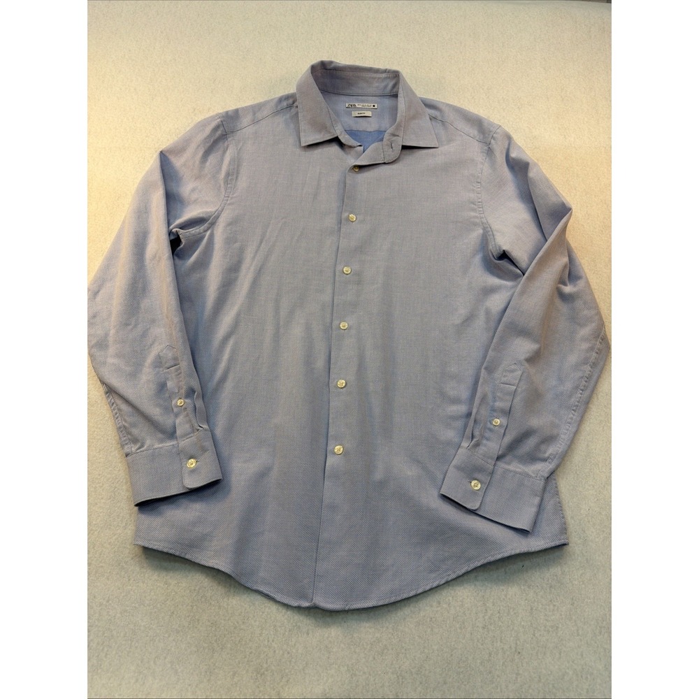 Zara‎ Slim Fit Button Down, Size Extra Large Light Blue